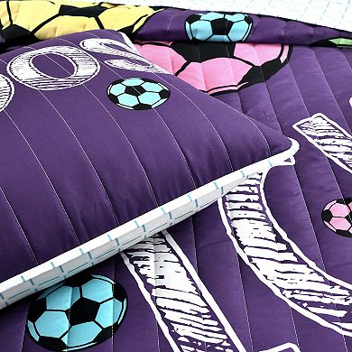 Lush Decor Soccer Kick Quilt Set