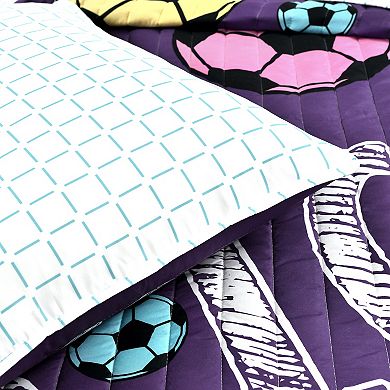 Lush Decor Soccer Kick Quilt Set