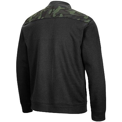 Men's Colosseum Black Michigan State Spartans OHT Military Appreciation Commo Fleece Quarter-Zip Jacket