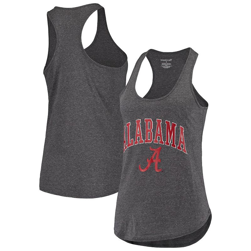 UPC 195159057996 product image for Women's Heathered Charcoal Alabama Crimson Tide Essential Racerback Tank Top, Si | upcitemdb.com