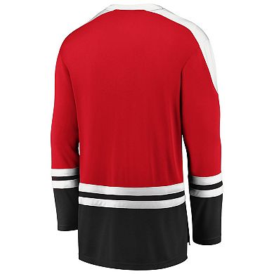 Men's Fanatics Branded Red/Black Chicago Blackhawks Iconic Slapshot Long Sleeve T-Shirt