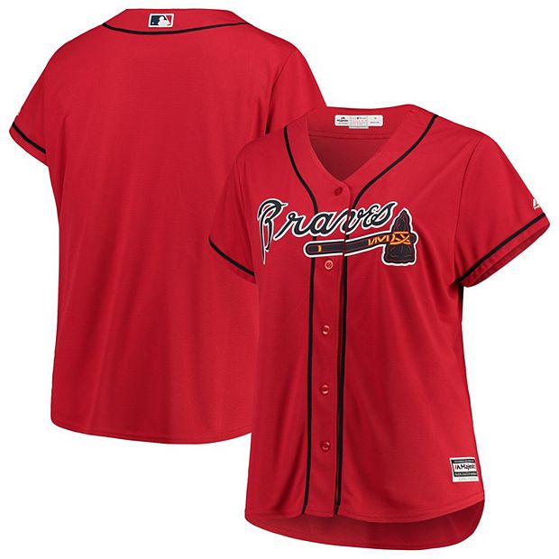 Atlanta Braves Majestic Women's Plus Size Cool Base Team Jersey - Red