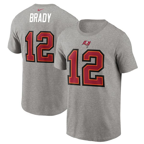 Men's Nike Tom Brady Gray Tampa Bay Buccaneers Name & Number T-Shirt