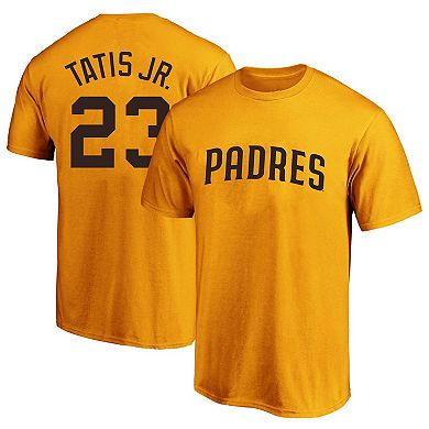 Men's Fernando Tatís Jr. Gold San Diego Padres Big & Tall Name & Number T-Shirt