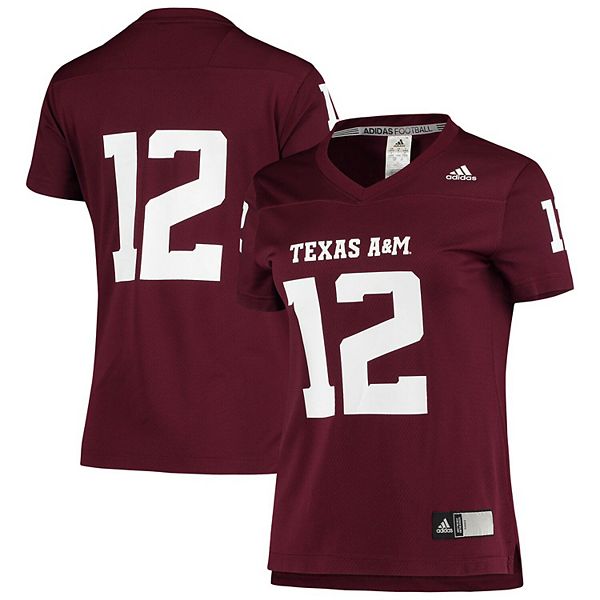Women's adidas #12 Maroon Texas A&M Aggies Replica Football Jersey Women's adidas #12 Maroon Texas A&M Aggies Replica Football Jersey