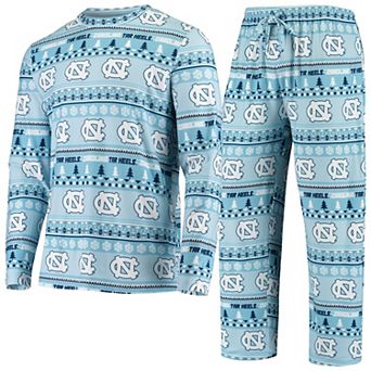 Men's Concepts Sport Carolina Blue North Carolina Tar Heels Ugly Sweater Knit Long Sleeve Top and Pant Set