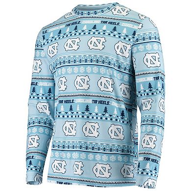 Men's Concepts Sport Carolina Blue North Carolina Tar Heels Ugly Sweater Knit Long Sleeve Top and Pant Set
