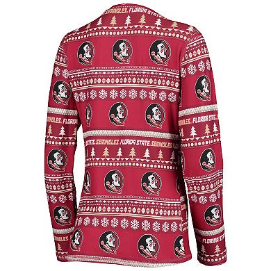 Women's Concepts Sport Garnet Florida State Seminoles Holiday Long Sleeve Top & Pants Sleep Set
