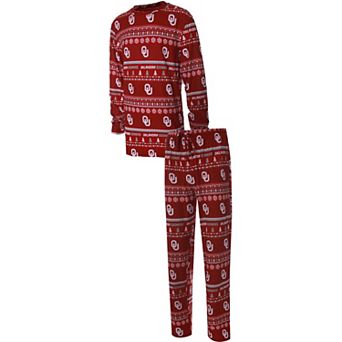 Men's Concepts Sport Crimson Oklahoma Sooners Ugly Sweater Knit Long Sleeve Top and Pant Set