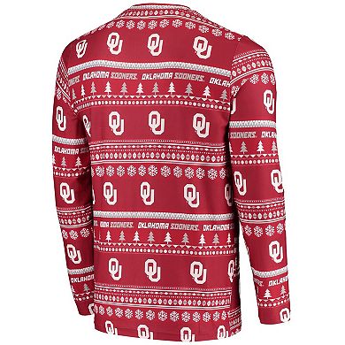 Men's Concepts Sport Crimson Oklahoma Sooners Ugly Sweater Knit Long Sleeve Top and Pant Set