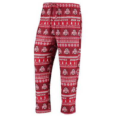 Men's Concepts Sport Scarlet Ohio State Buckeyes Ugly Sweater Knit Long Sleeve Top and Pant Set