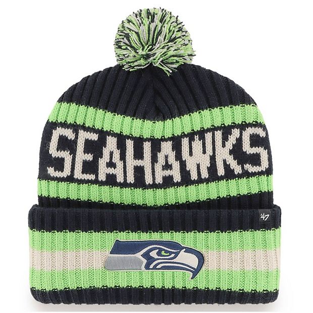 Youth Navy Seattle Seahawks Tailgate Cuffed Knit Hat with Pom