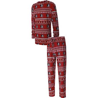 Men's Concepts Sport Garnet Florida State Seminoles Ugly Sweater Knit Long Sleeve Top and Pant Set