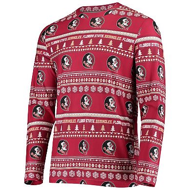 Men's Concepts Sport Garnet Florida State Seminoles Ugly Sweater Knit Long Sleeve Top and Pant Set
