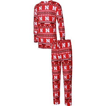 Men's Concepts Sport Scarlet Nebraska Huskers Ugly Sweater Knit Long Sleeve Top and Pant Set