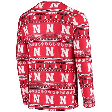Men's Concepts Sport Scarlet Nebraska Huskers Ugly Sweater Knit Long Sleeve Top and Pant Set