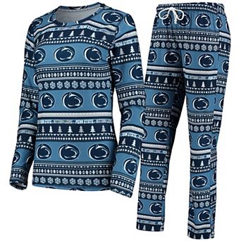 Women's Concepts Sport Navy Penn State Nittany Lions Holiday Long Sleeve T-Shirt & Pants Sleep Set