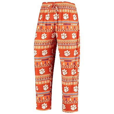 Men's Concepts Sport Orange Clemson Tigers Ugly Sweater Knit Long Sleeve Top and Pant Set