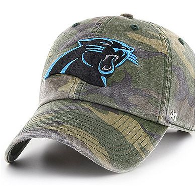 Men's '47 Camo Carolina Panthers Woodland Clean Up Adjustable Hat