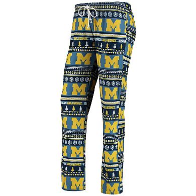 Women's Concepts Sport Navy Michigan Wolverines Holiday Long Sleeve T-Shirt & Pants Sleep Set