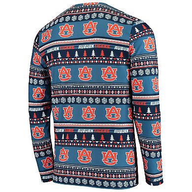 Men's Concepts Sport Navy Auburn Tigers Ugly Sweater Knit Long Sleeve Top and Pant Set