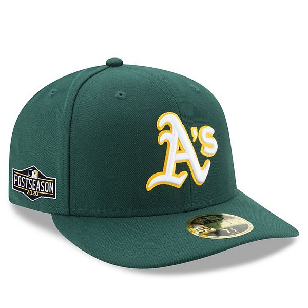 Men S New Era Green Oakland Athletics Postseason Side Patch Low Profile 59fifty Fitted Hat