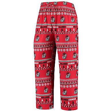 Men's Concepts Sport Red Georgia Bulldogs Ugly Sweater Knit Long Sleeve Top and Pant Set