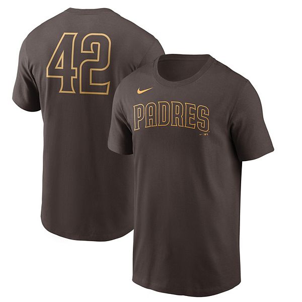 Men's Nike Brown San Diego Padres Jackie Robinson Day Team 42 T-Shirt