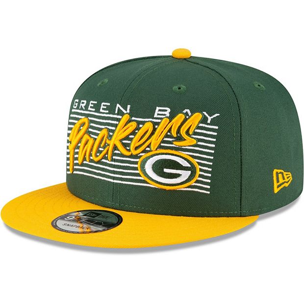 Green Bay Packers New Era Retro Title 9FIFTY Snapback Hat - White/Green