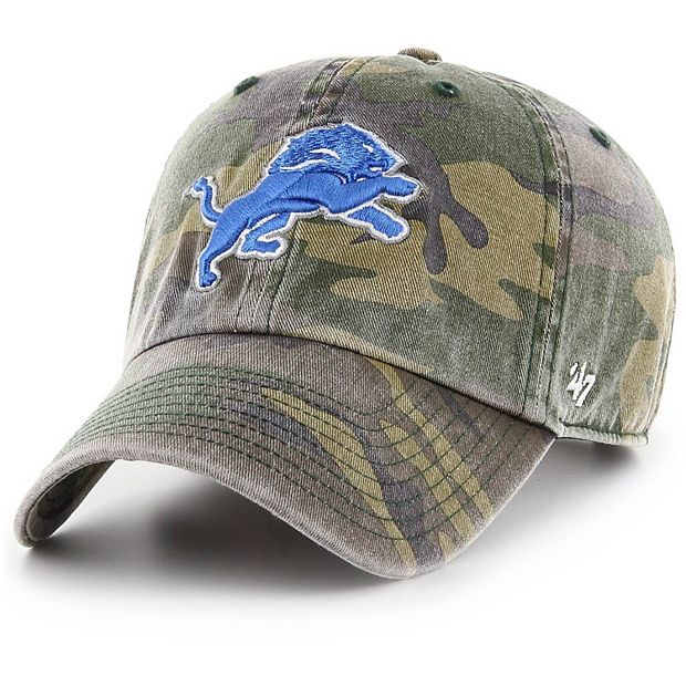 '47 Men's Detroit Lions Camo Adjustable Clean Up Hat