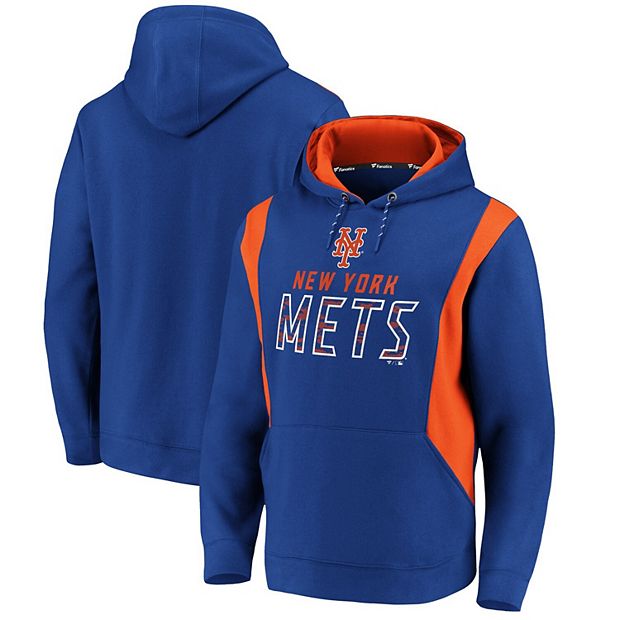 Men's New York Mets Mitchell & Ness Royal Head Coach Pullover Hoodie