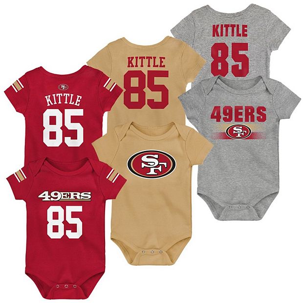 NFL 3-Pack Baby Girls 49ers Short Sleeve Bodysuits - 3-6mo