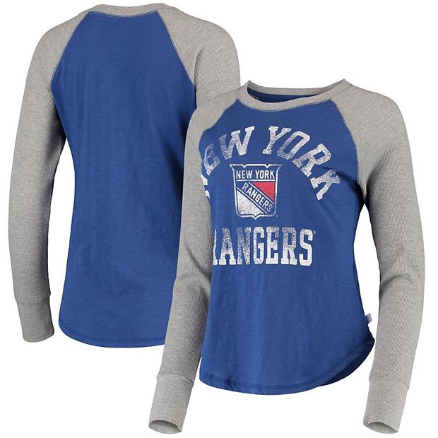 Touch by Alyssa Milano Los Angeles Rams Women's Navy/Gray Waffle Raglan Long Sleeve T-Shirt Size: Medium