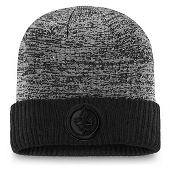 Men's Fanatics Branded Black Winnipeg Jets Authentic Pro Travel & Training Cuffed Knit Hat