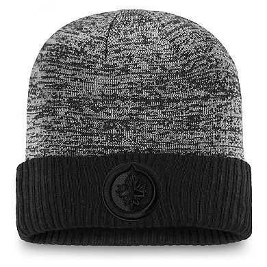 Men's Fanatics Branded Black Winnipeg Jets Authentic Pro Travel & Training Cuffed Knit Hat