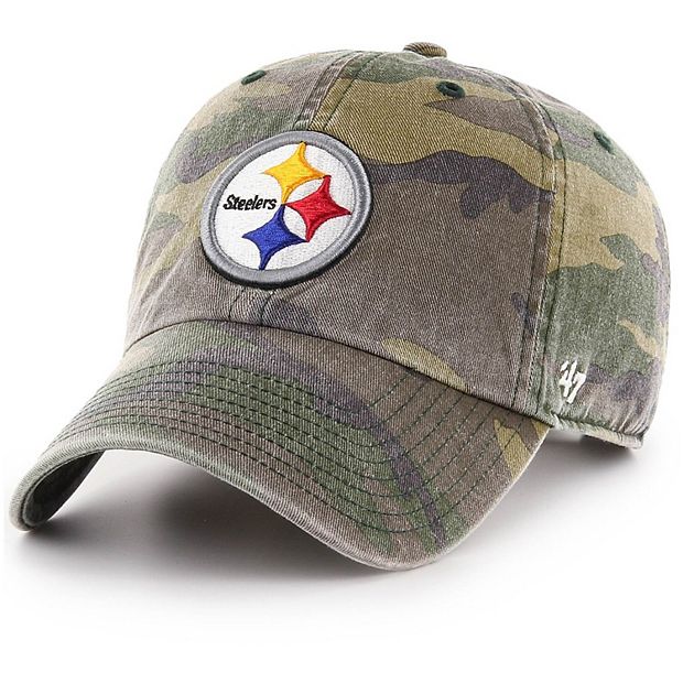 47 Pittsburgh Steelers Camo Woodland Clean Up Adjustable Hat