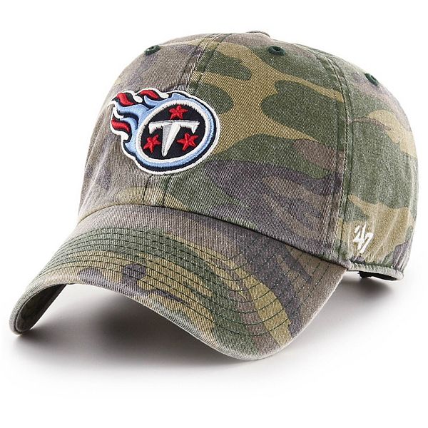 Men's '47 Camo Tennessee Titans Woodland Clean Up Adjustable Hat