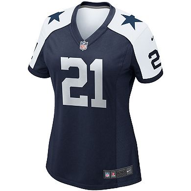 Women's Nike Ezekiel Elliott Navy Dallas Cowboys Alternate Game Team Jersey