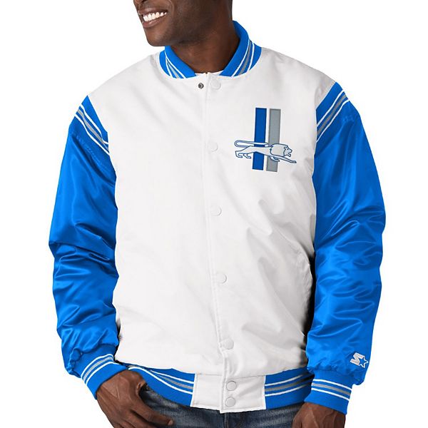 Detroit Lions New Era Third Down Varsity Full-Snap Jacket - Black