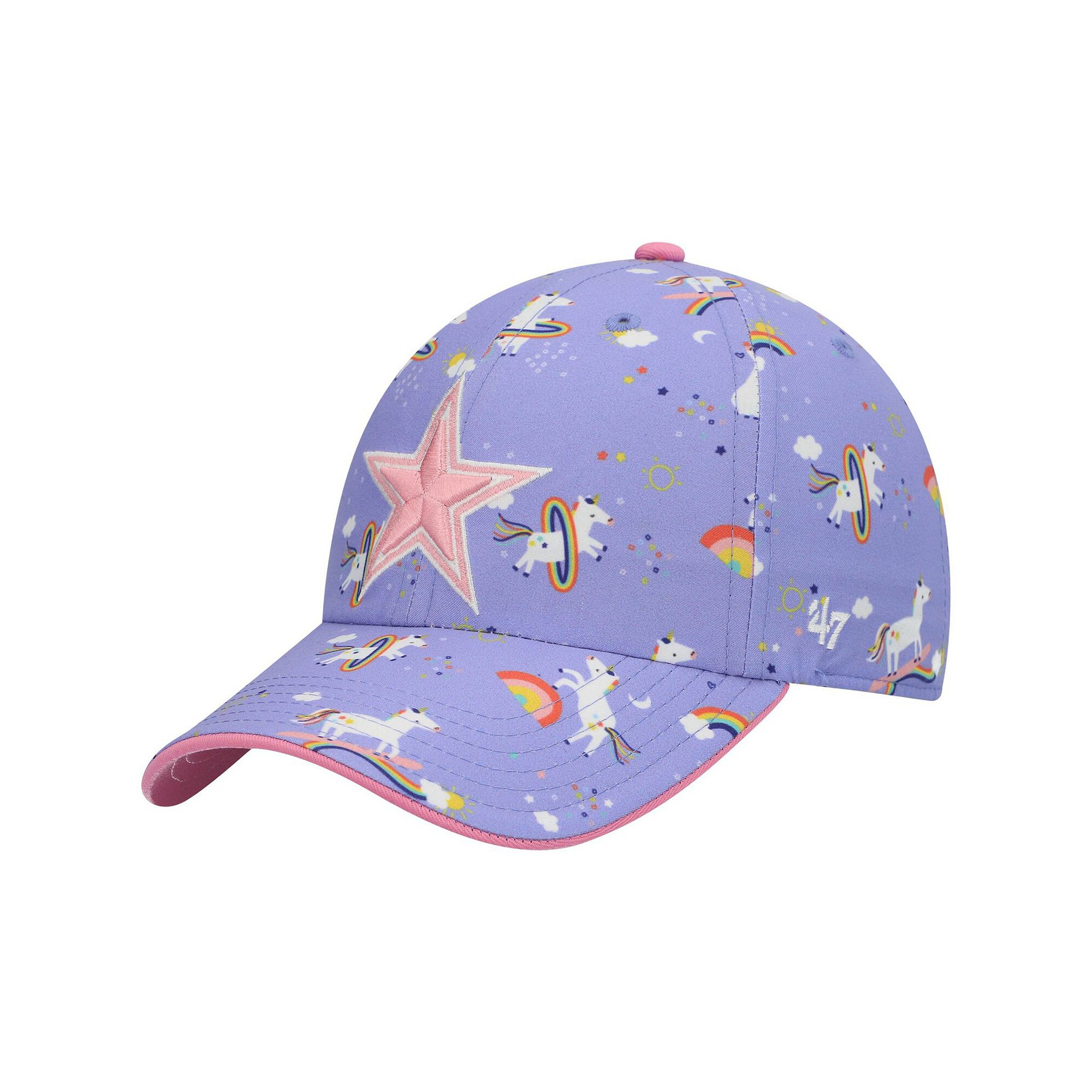 Girls Preschool 47 Purple Dallas Cowboys Unicorn Clean Up Adjustable Hat
