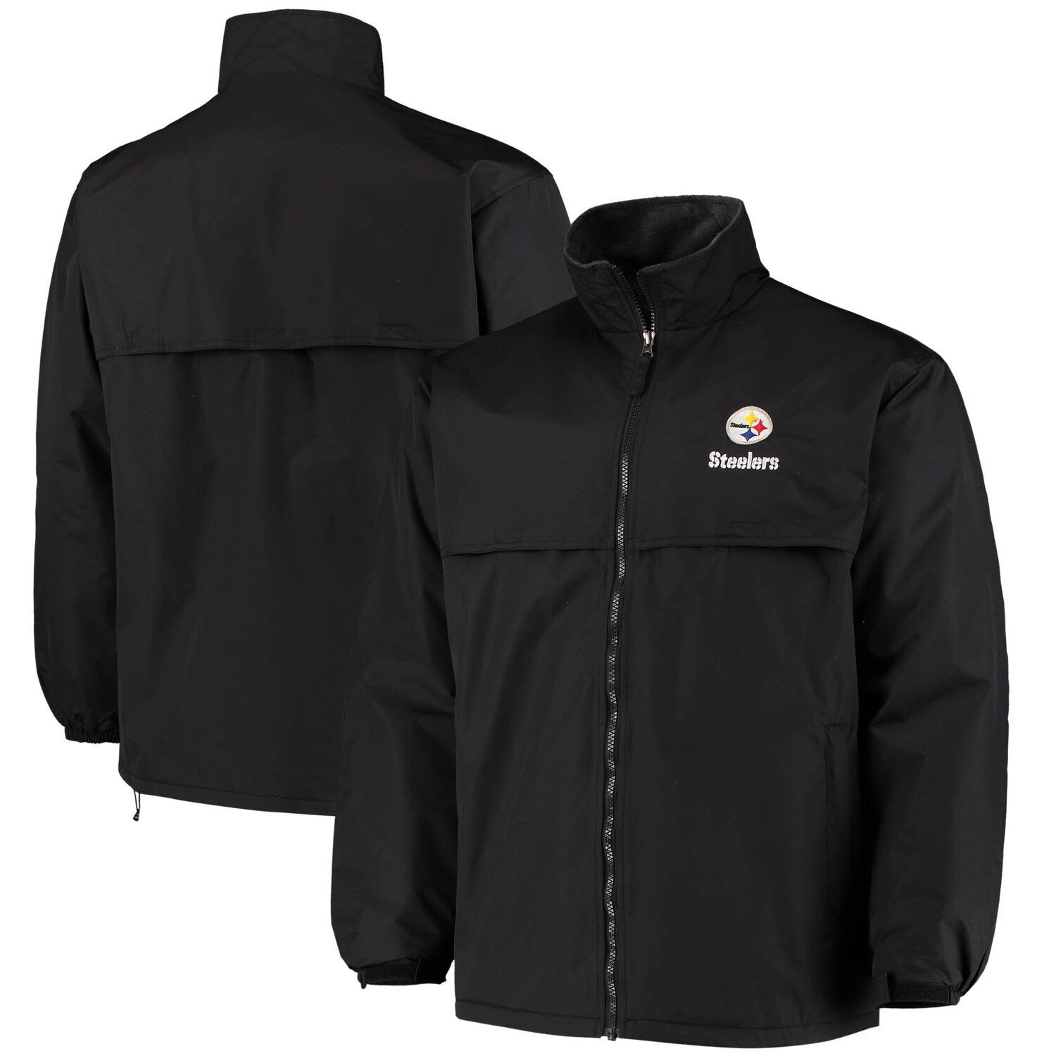 Dunbrooke Black Pittsburgh Steelers Hurricane Raglan Full-Zip Windbreaker Jacket