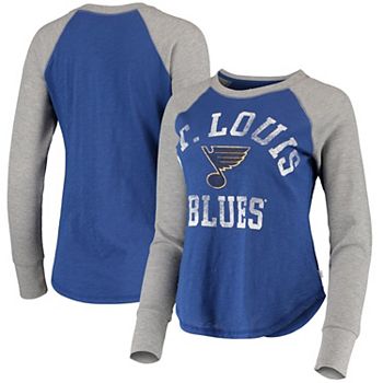 Touch by Alyssa Milano Los Angeles Rams Women's Navy/Gray Waffle Raglan Long Sleeve T-Shirt Size: Medium