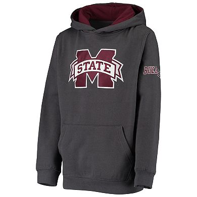 Youth Charcoal Mississippi State Bulldogs Big Logo Pullover Hoodie