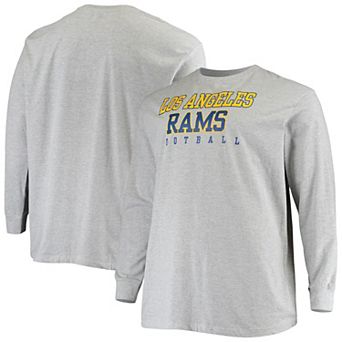 Men's Fanatics Branded Heathered Gray Los Angeles Rams Big & Tall Practice Long Sleeve T-Shirt
