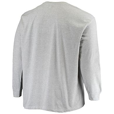 Men's Fanatics Branded Heathered Gray Los Angeles Rams Big & Tall Practice Long Sleeve T-Shirt