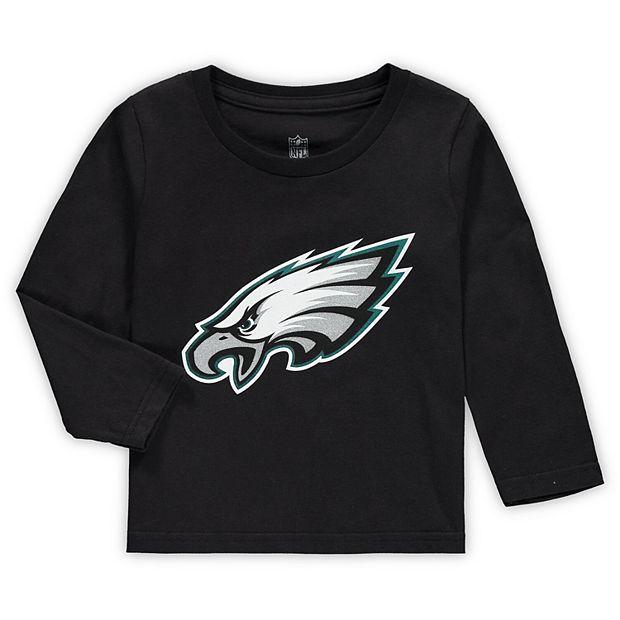 Toddler Black Philadelphia Eagles Team Logo Long Sleeve T-Shirt