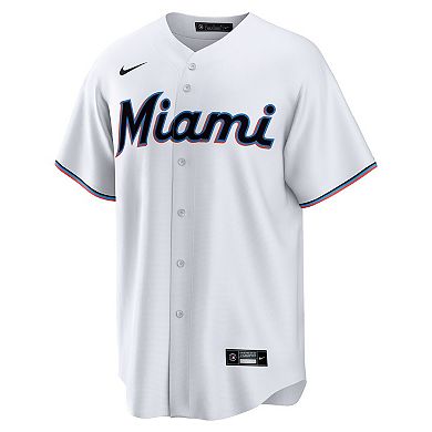 Men's Nike White Miami Marlins Home Replica Team Jersey