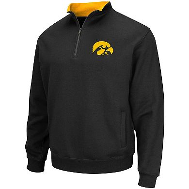 Men's Colosseum Black Iowa Hawkeyes Big & Tall Tortugas Quarter-Zip Jacket