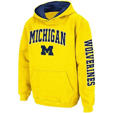Youth Colosseum Maize Michigan Wolverines 2-Hit Team Pullover Hoodie