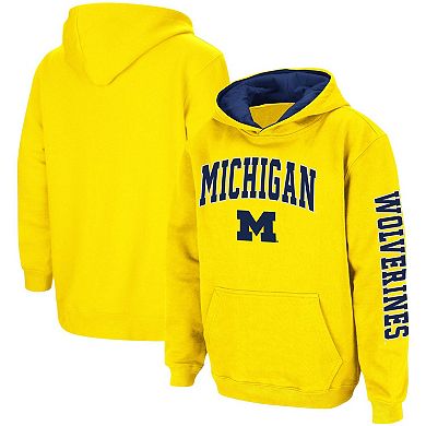 Youth Colosseum Maize Michigan Wolverines 2-Hit Team Pullover Hoodie